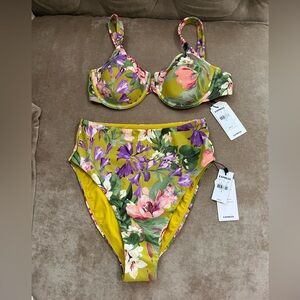EXPRESS bikini beautiful vibrant floral pattern